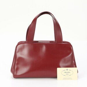 Prada City Calf leather top handle Shoulder bag red
